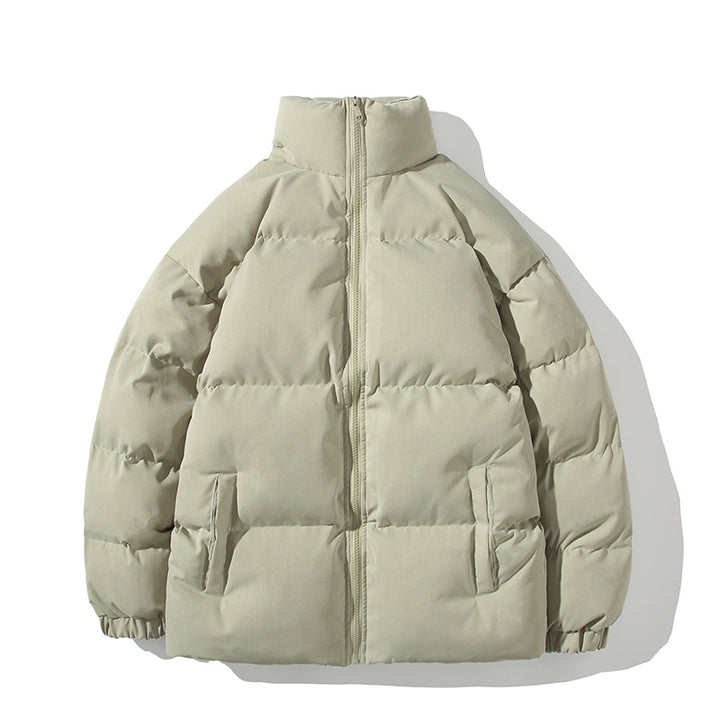 Unisex quilted jacket, padded, stand-up collar, loose fit