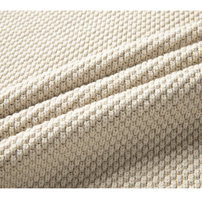 Men's knitted sweater with roll neck in retro style