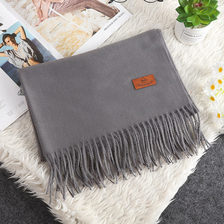 Winter scarf with fringes, 200x70 cm