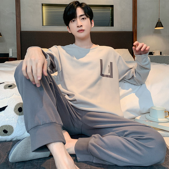 Men's Pajama Set, Long Sleeve, Loose Fit