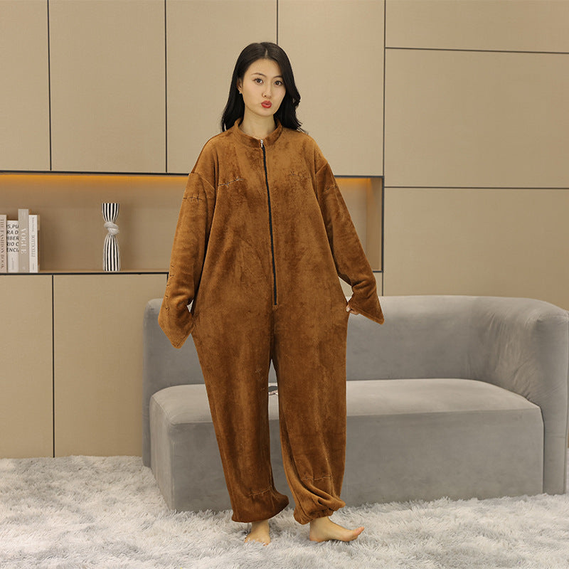 Funny one-piece pajama in brown