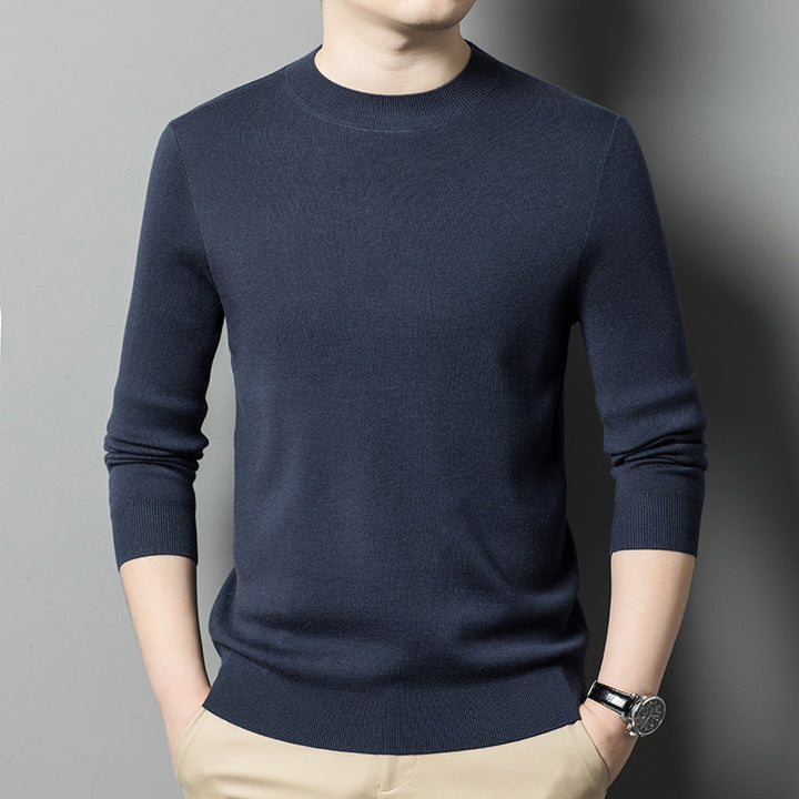 Men's wool sweater, round neck, machine washable