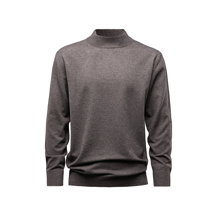 Men's sweater with stand-up collar, solid color