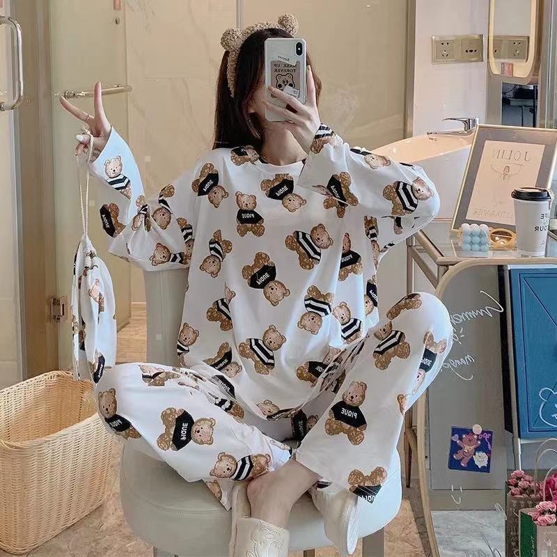Women's pajamas, long-sleeved, cartoon design