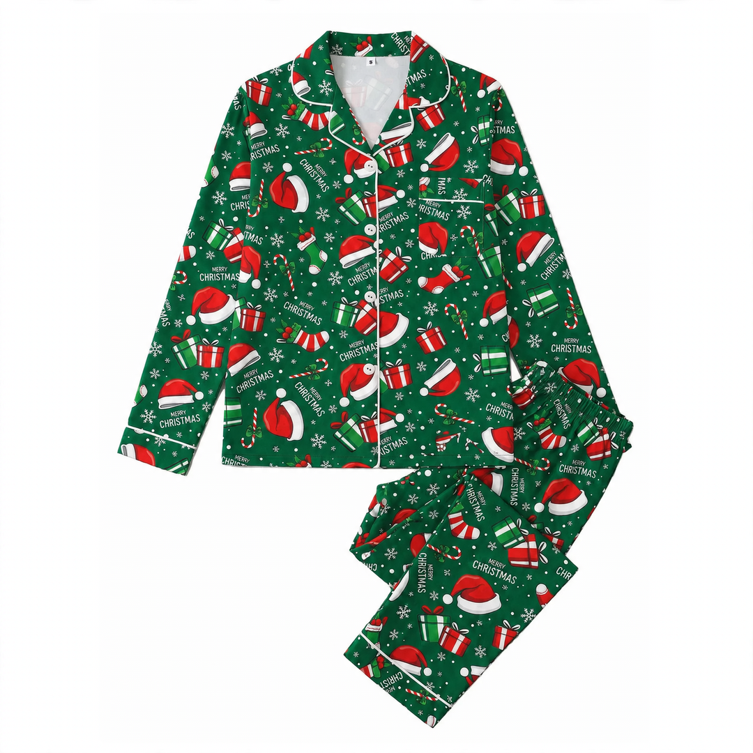 Women's Loungewear, Long Sleeve, Christmas Motif, Milk Silk