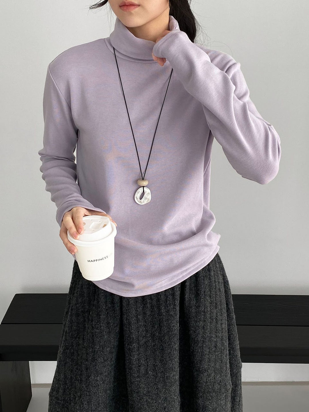 Women's knitted sweater with stand-up collar, soft