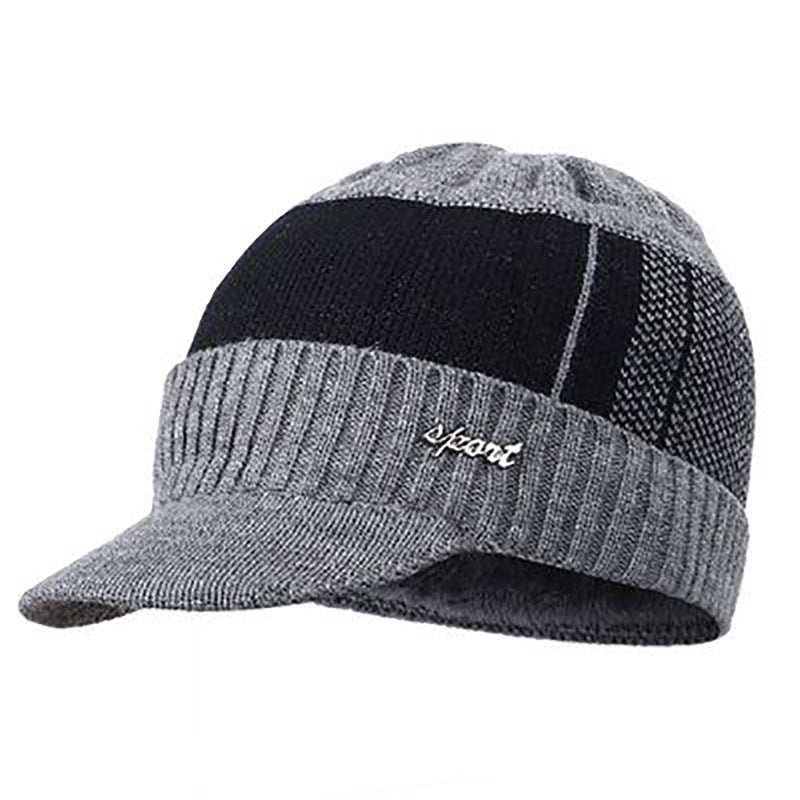 Men's knitted hat and scarf set, lined