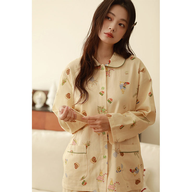 Women's House Suit, Cotton, Brushed, Christmas Motif