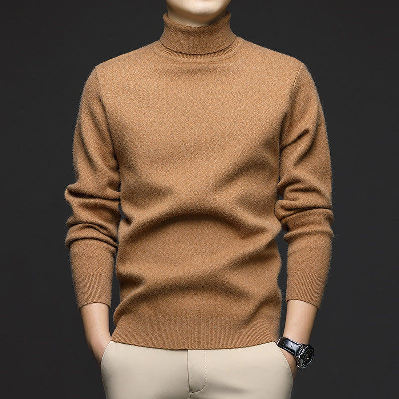 Men's turtleneck sweater, knitted, warm, for winter