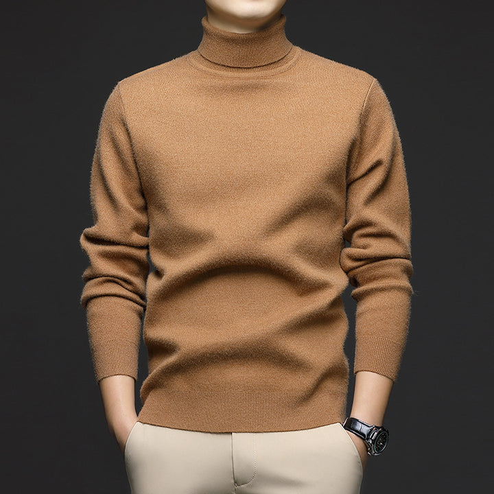 Men's turtleneck sweater, knitted, warm, for winter
