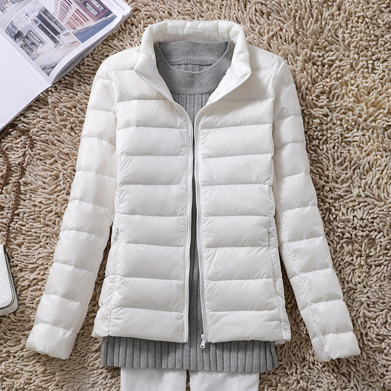 Women's Down Jacket, lightweight, Stand-up Collar