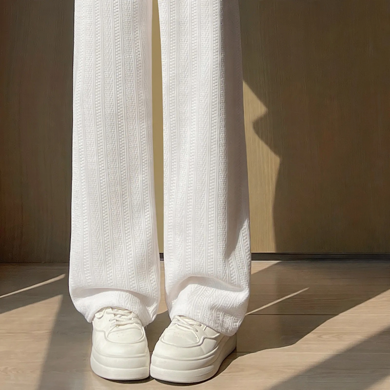 Padded cord wide trousers, loose fit