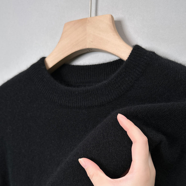 Men's sweater with stand-up collar, made of wool