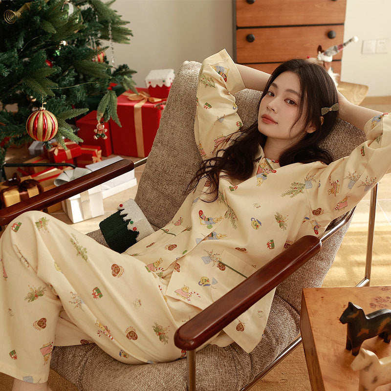 Women's House Suit, Cotton, Brushed, Christmas Motif