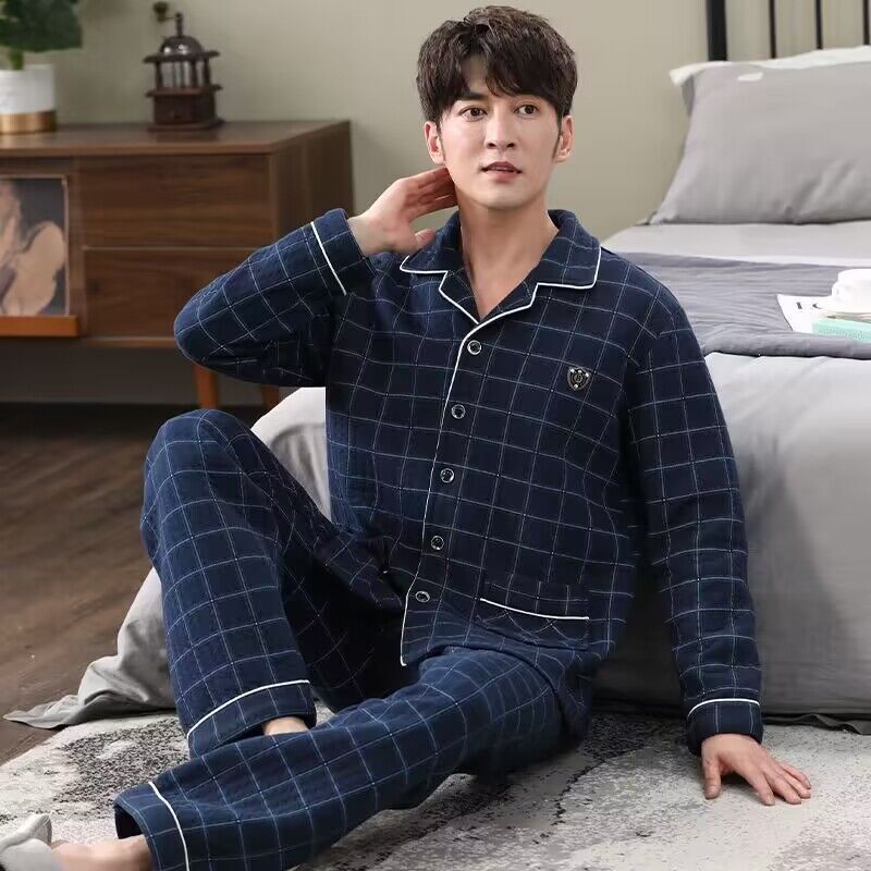 Padded cotton pajamas for men