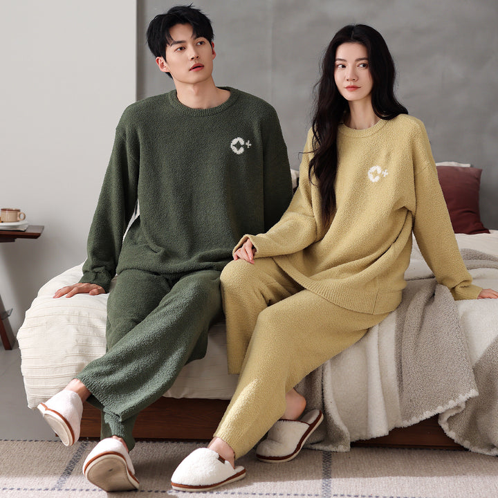 Padded couple's pajama set, warm and soft