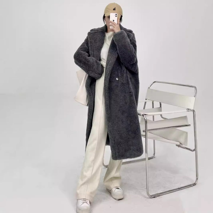 Teddy-Coat, mid-length, Color: Deep Grey