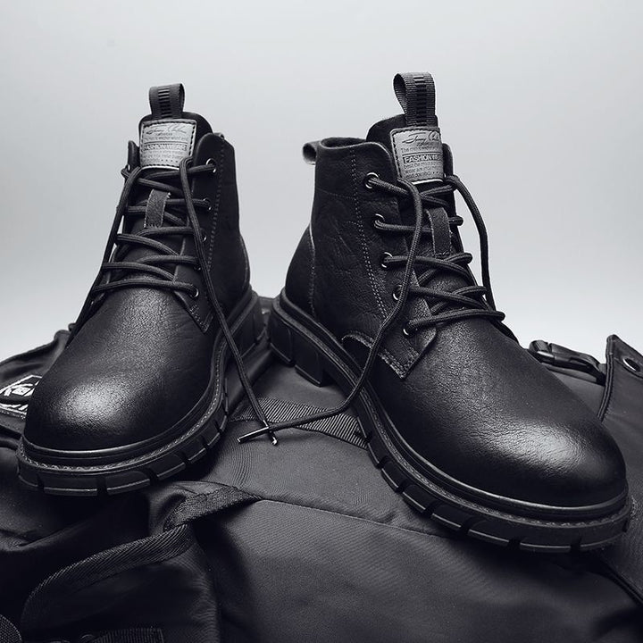 Men's work-style boots, PU upper material