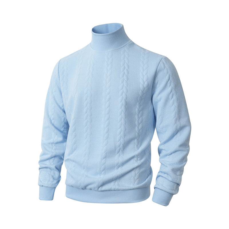Men's knit sweater, roll neck, breathable, sporty