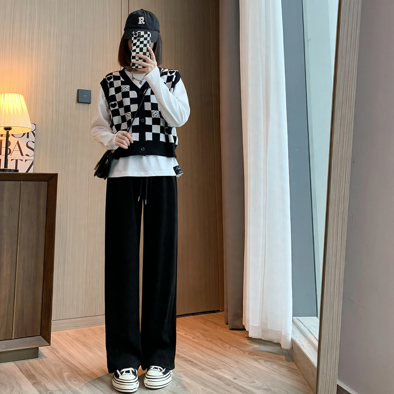 Chenille-Cord-Wide-Pants with High Waist