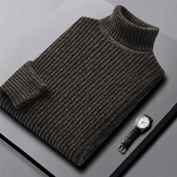 Men's Chenille Pullover with High Collar