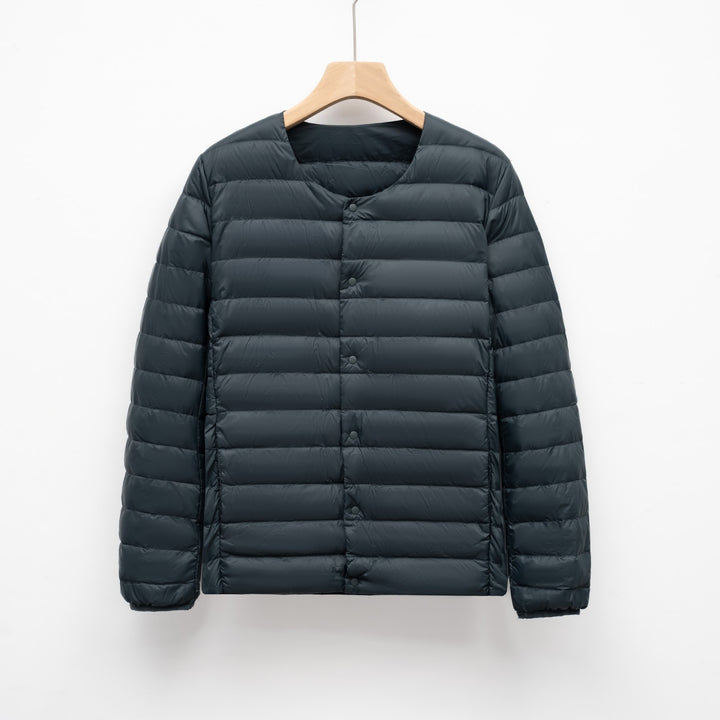 Light men's down jacket, round neck, thin
