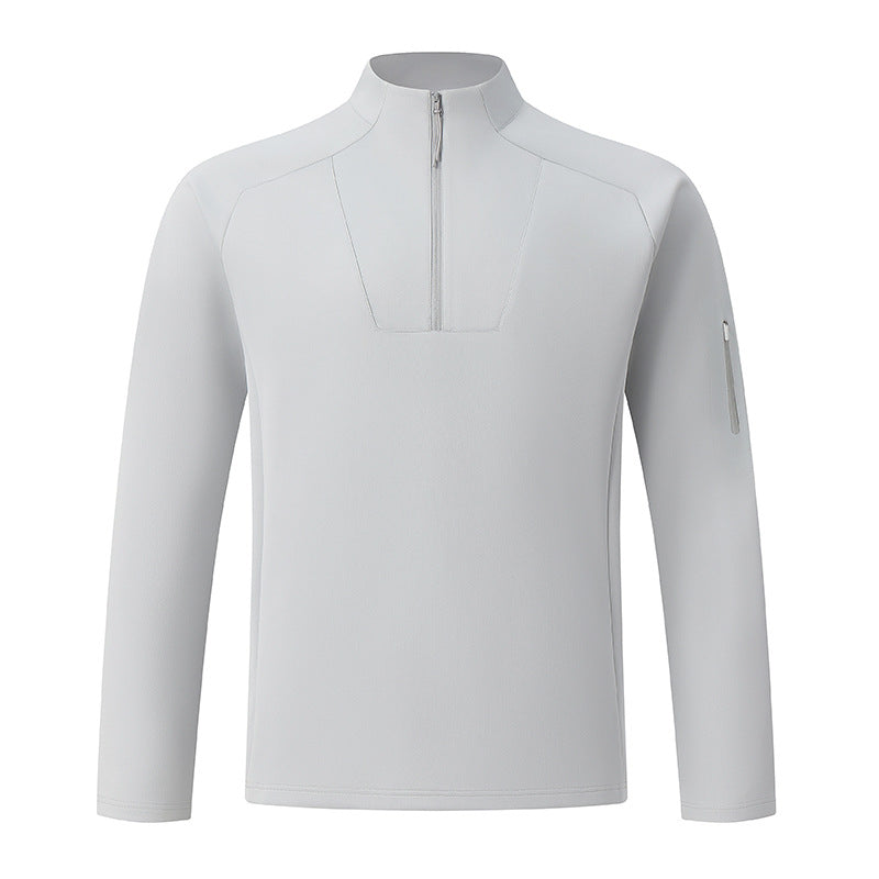 Men's sweatshirt with zipper and stand-up collar