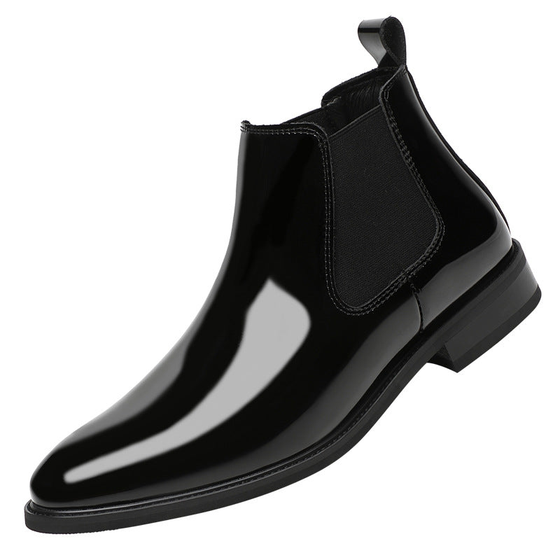 Men's leather Chelsea boots with optional elevation