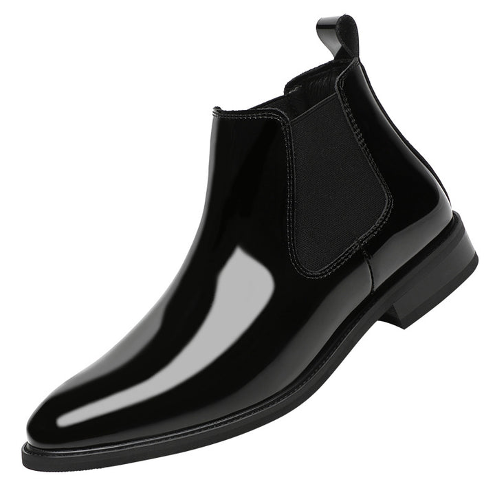 Men's leather Chelsea boots with optional elevation
