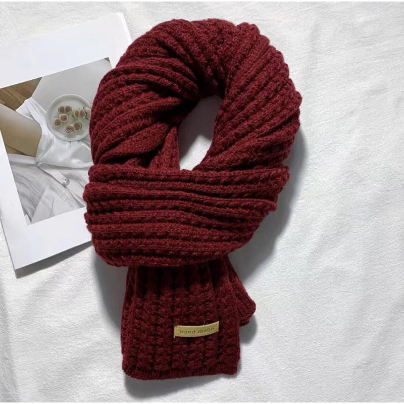 Solid color knitted scarf for women and men