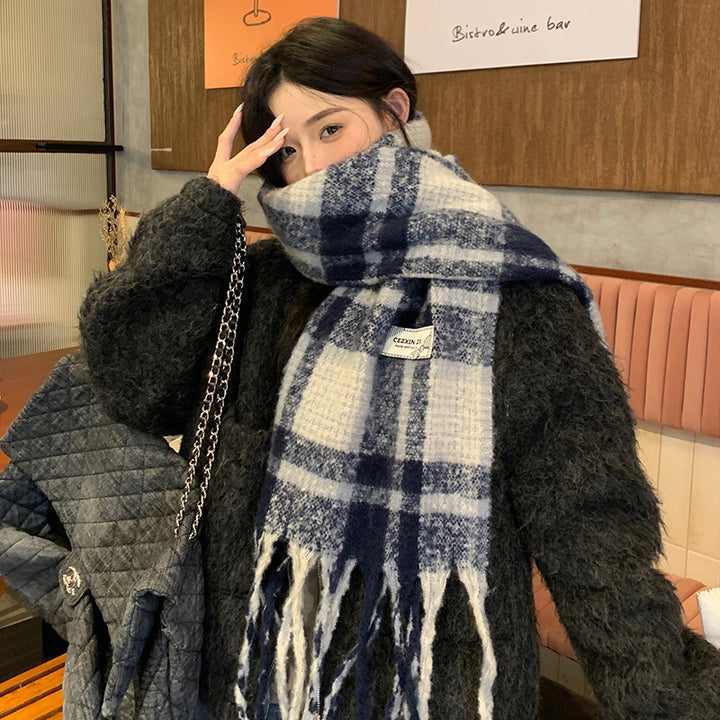 Checkered Scarf, 225 cm