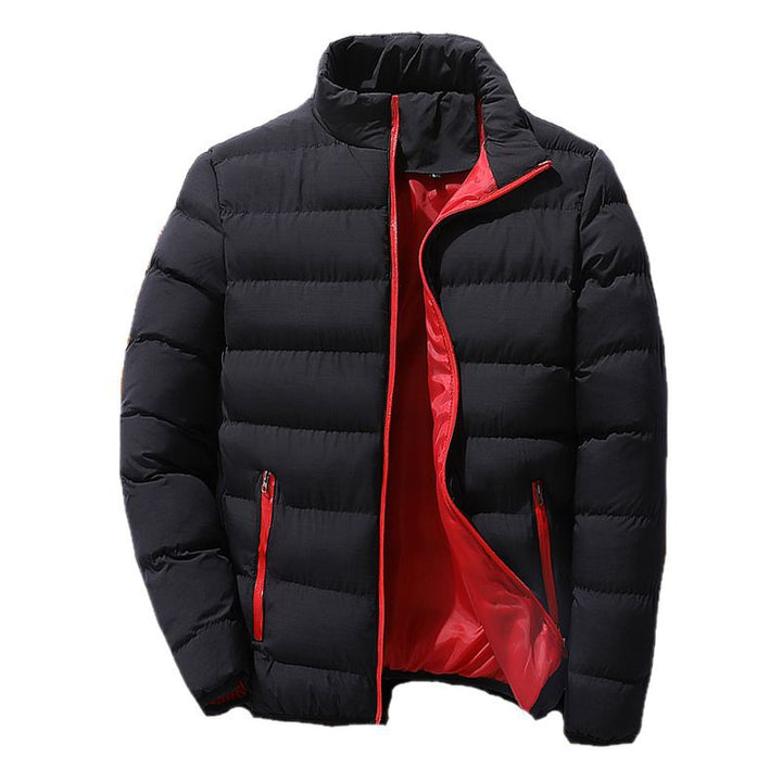 Men's quilted jacket, stand-up collar, insulated, for outdoor