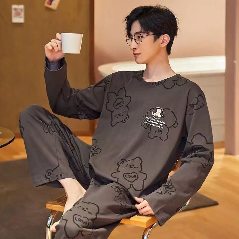 Men's Pajama Set, Long Sleeve, Loose Fit