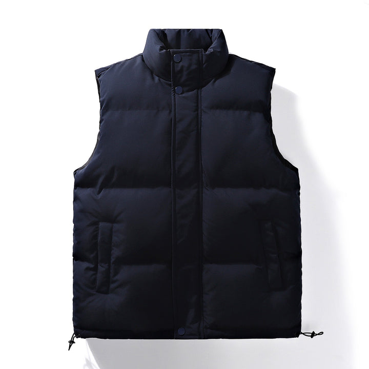 Unisex quilted jacket, stand-up collar, padded, solid color