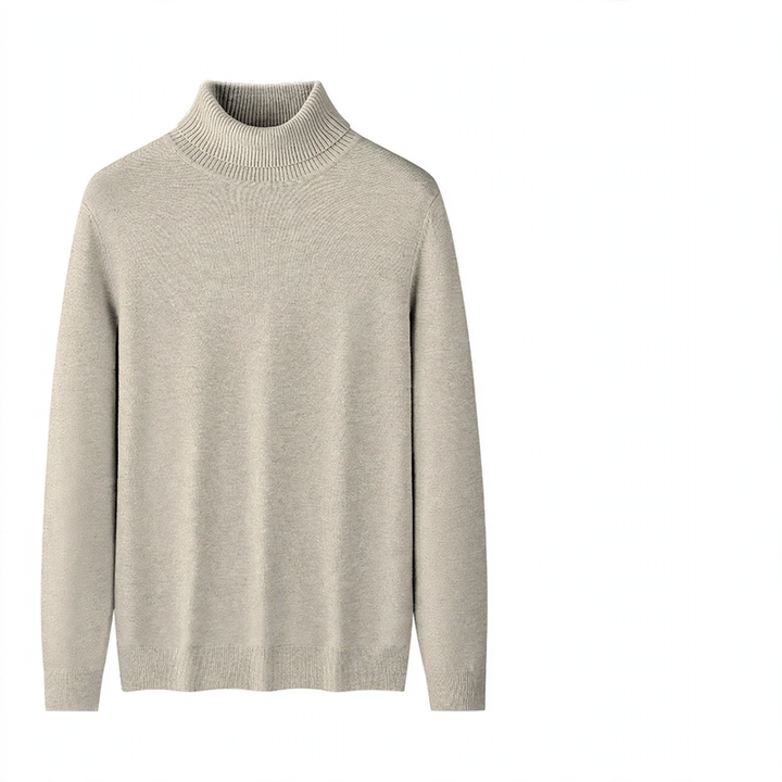 High-quality men's turtleneck sweater made of modal-wool blend