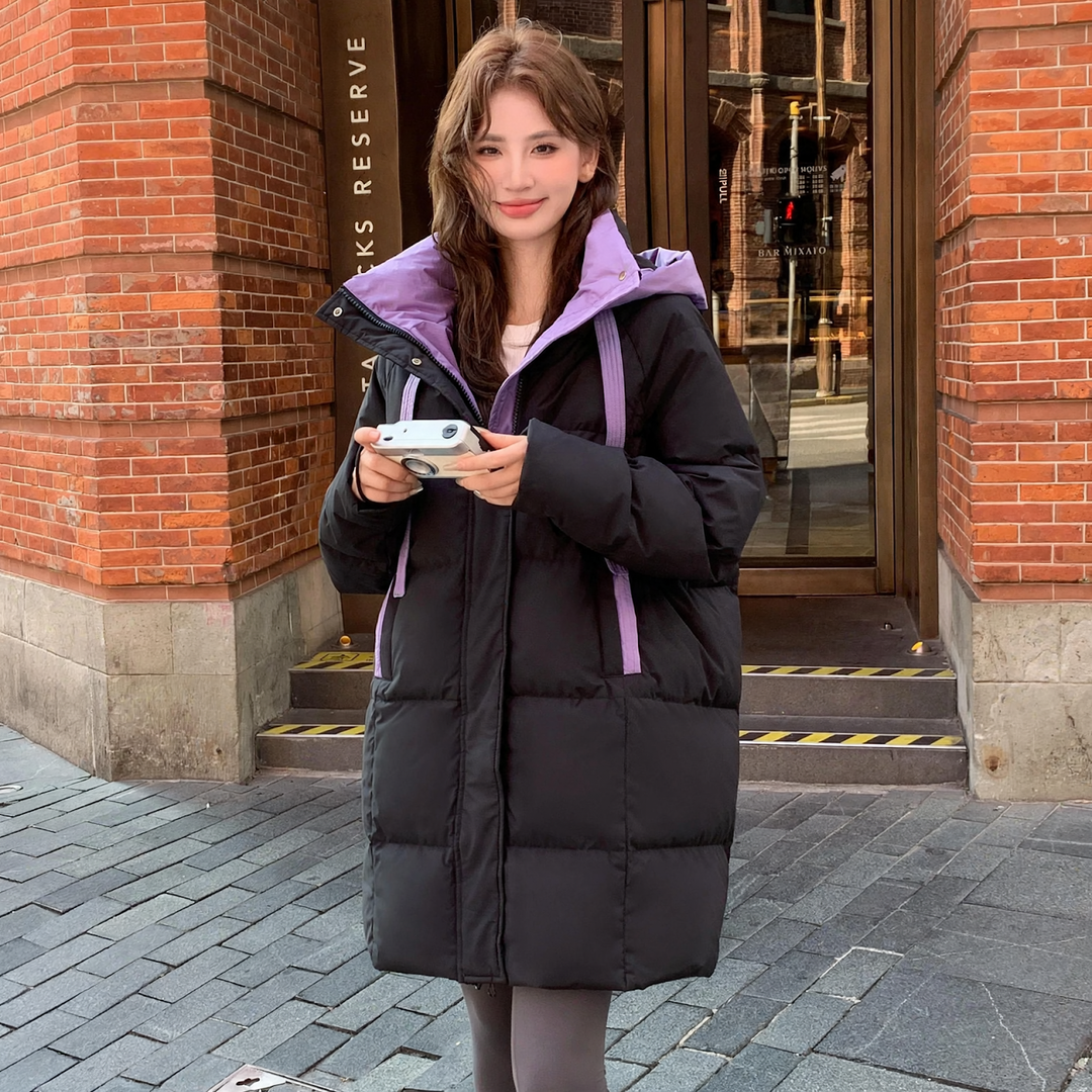 Plus size women's down coat, medium length
