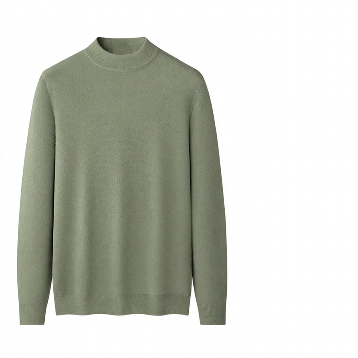 Men's Wool Modal Pullover with Stand-up Collar