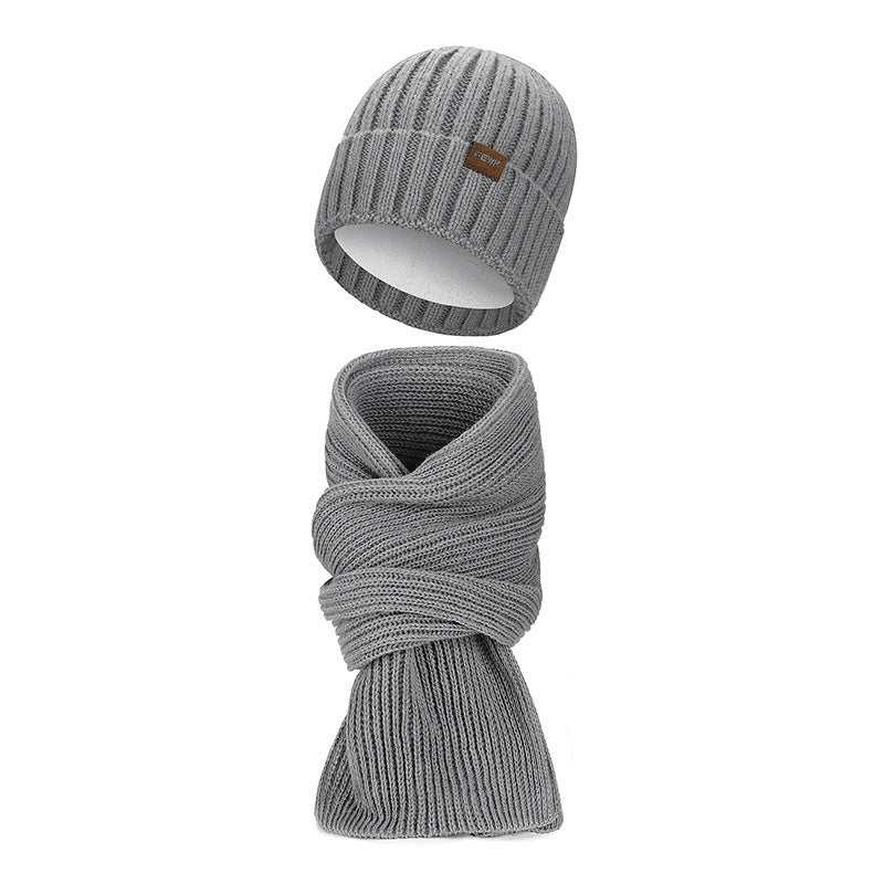 Winter Set: Knitted beanie and scarf, lined, warming