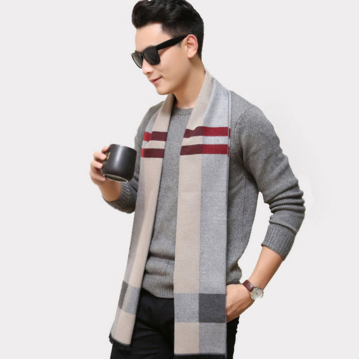 Classic checkered scarf for men