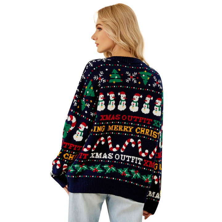 Women’s Christmas Sweater, Round Neck, Sequin Design