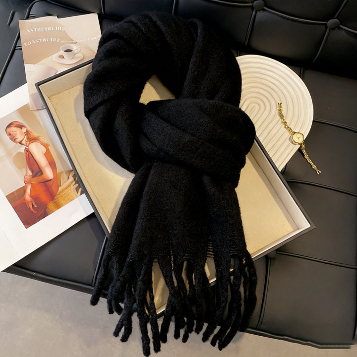 Checked wool scarf for women and men