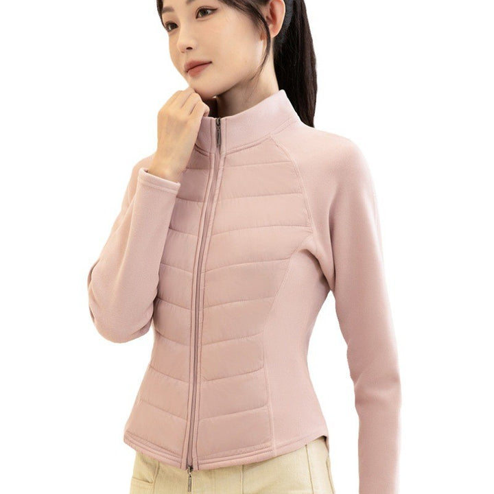 Lightweight, fitted women's sports jacket with stand-up collar