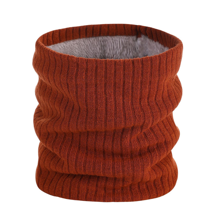 Fleece-lined knitted neck warmer for men and women