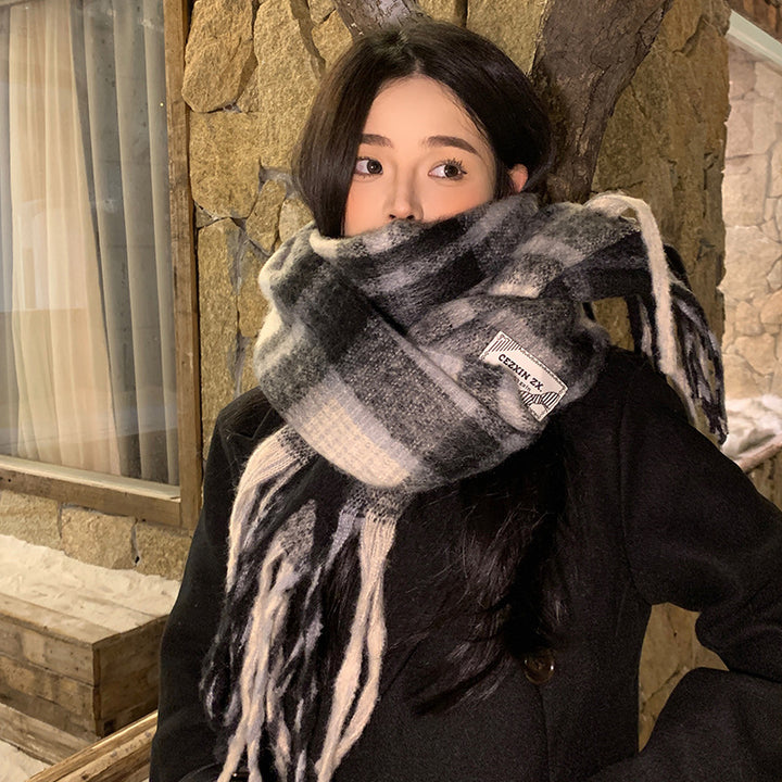Checkered Scarf, 225 cm