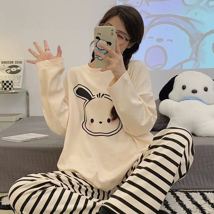 Women's pajamas, long-sleeved, cartoon design