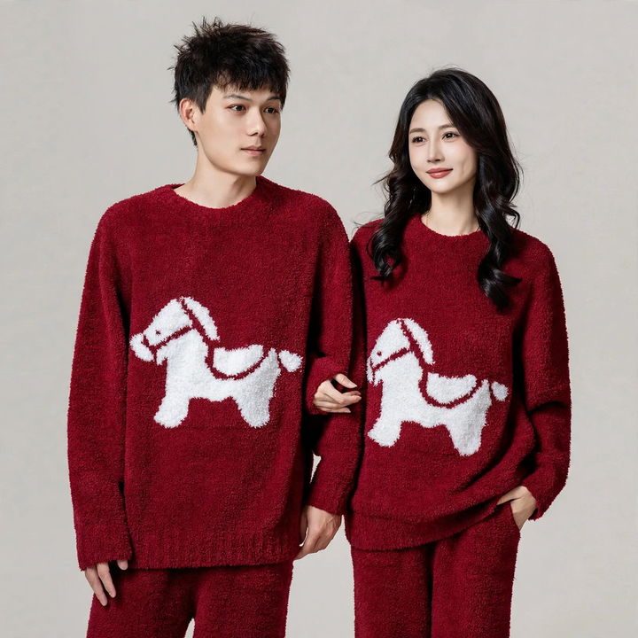 Pair-house suit, soft plush material, warming