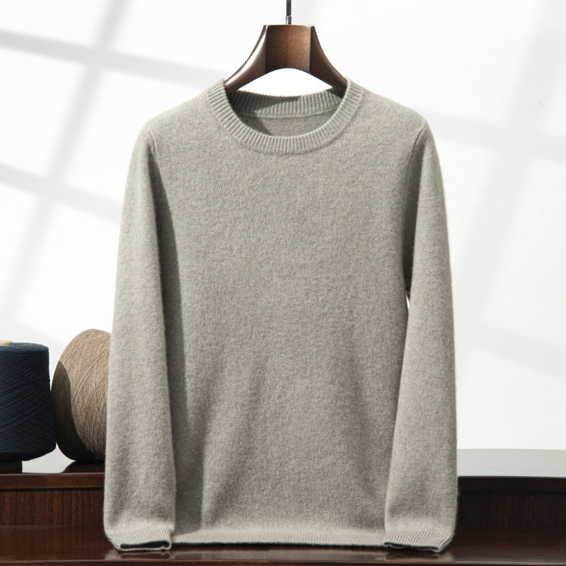 Men's Cashmere Sweater, Stand-Up Collar, Thick Knit Design