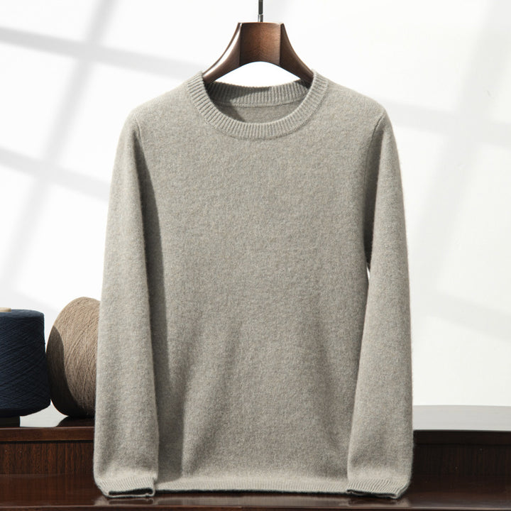 Men's Cashmere Sweater, Stand-Up Collar, Thick Knit Design