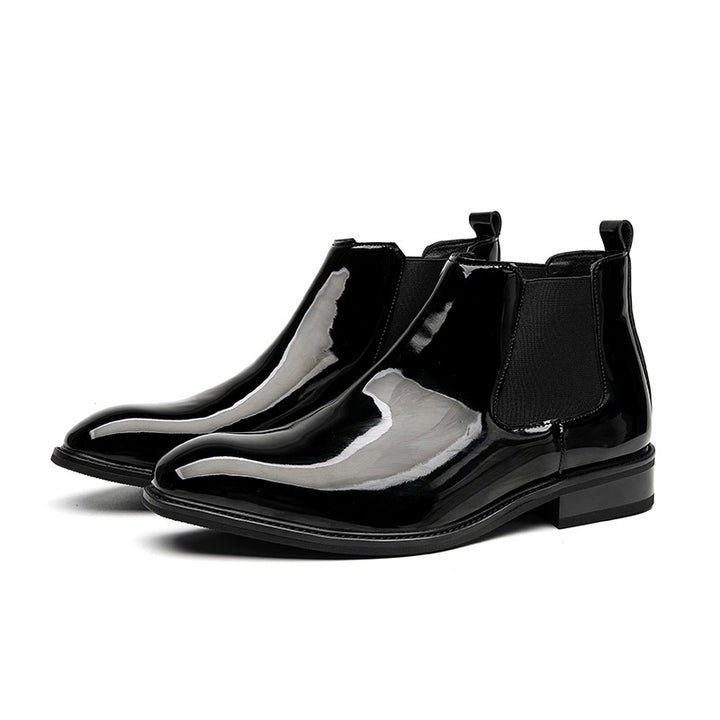 Men's Chelsea Boots, Patent Leather Look