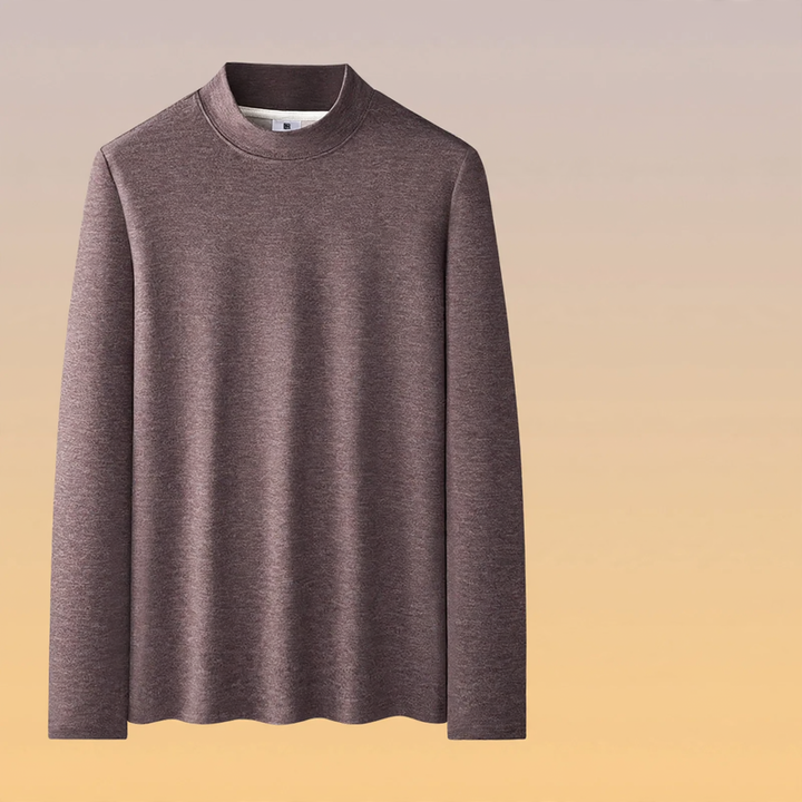 Men's long-sleeve shirt, padded, with stand-up collar